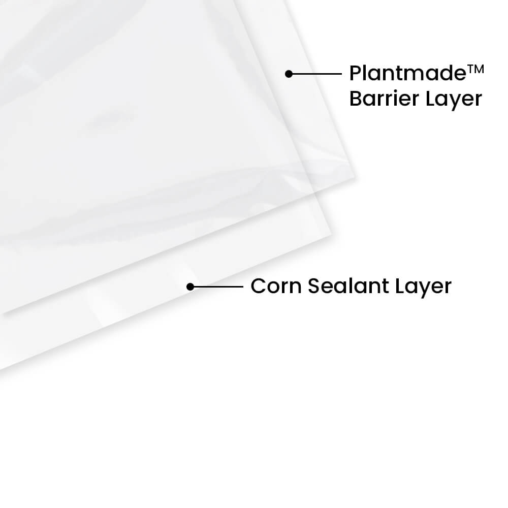 Compostable White Paper transperent laminated